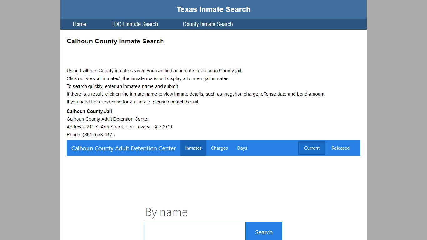 Calhoun County Jail Inmate Search