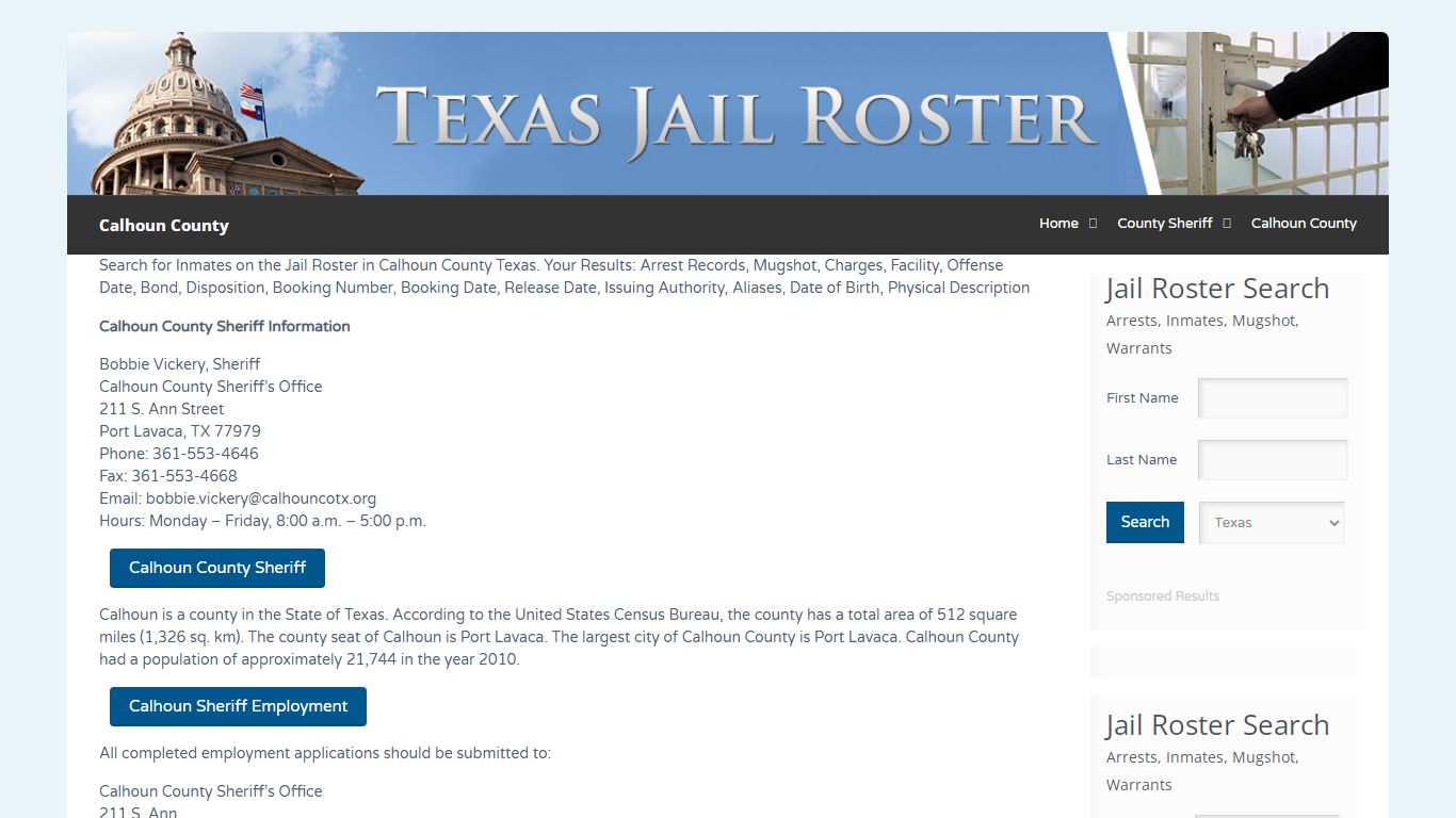 Calhoun County | Jail Roster Search